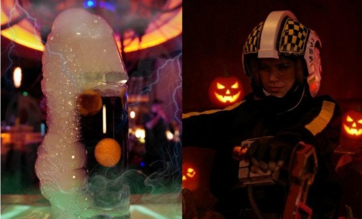 Sables, espadas láser y mucho, mucho miedo: Este restaurant en Halloween se vuelve terroríficamente intergaláctico