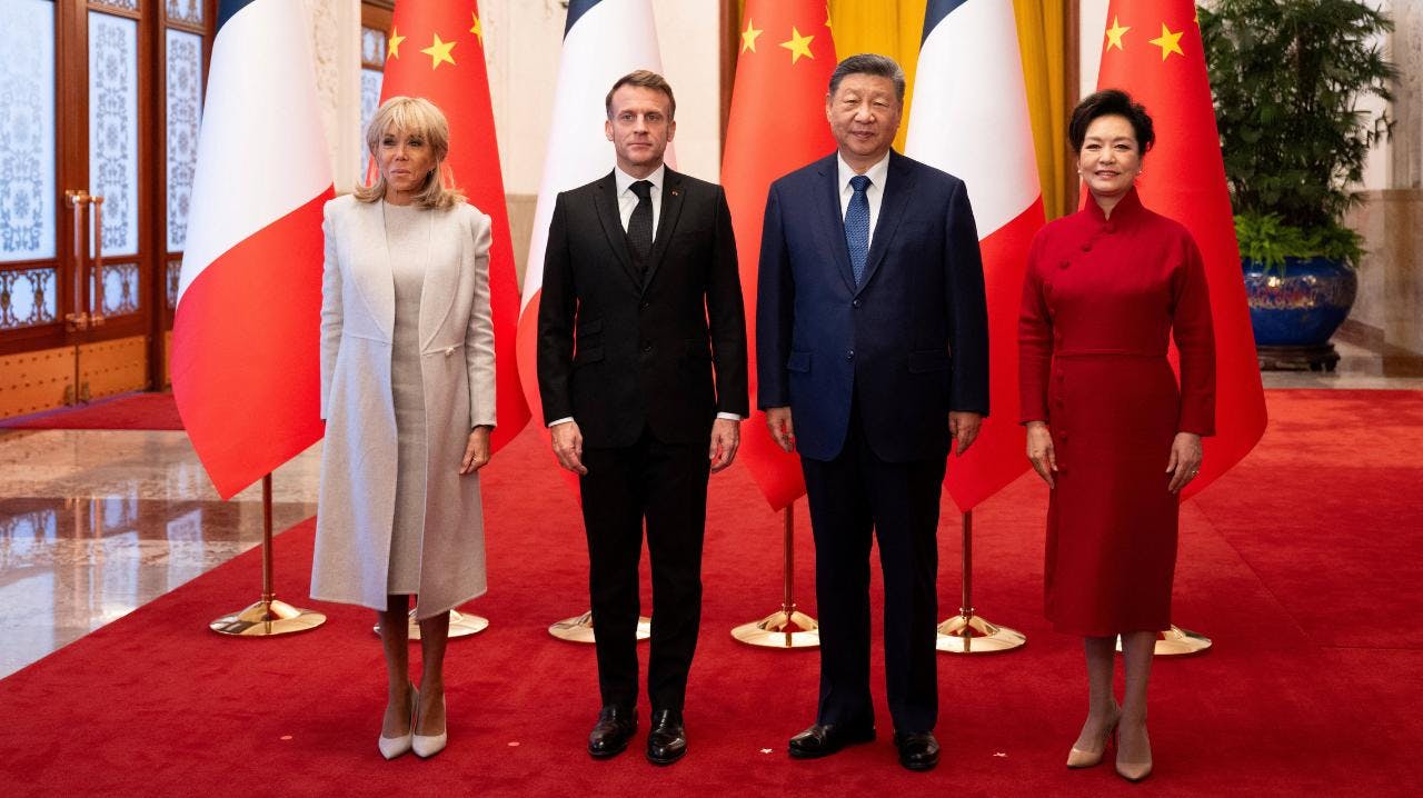 El presidente francés, Emmanuel Macron, se reunió con su par chino, Xi Jinping, en medio de tensiones comerciales de China y Europa