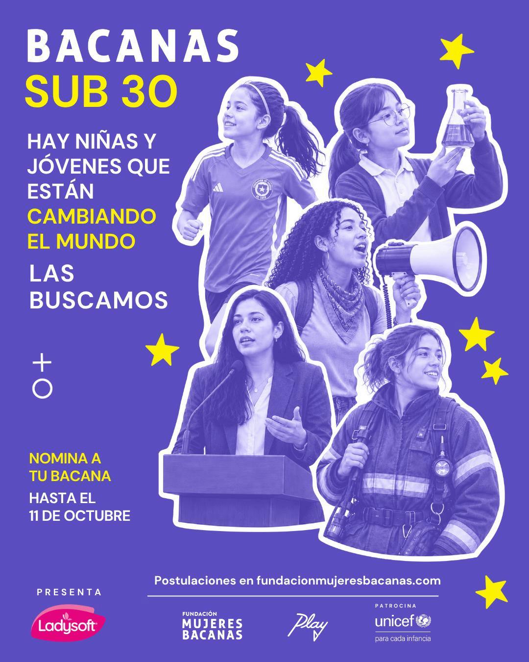 Vuelve Premio Bacanas Sub 30: Fundación Mujeres Bacanas busca a la nueva generación de referentes menores de 30 años