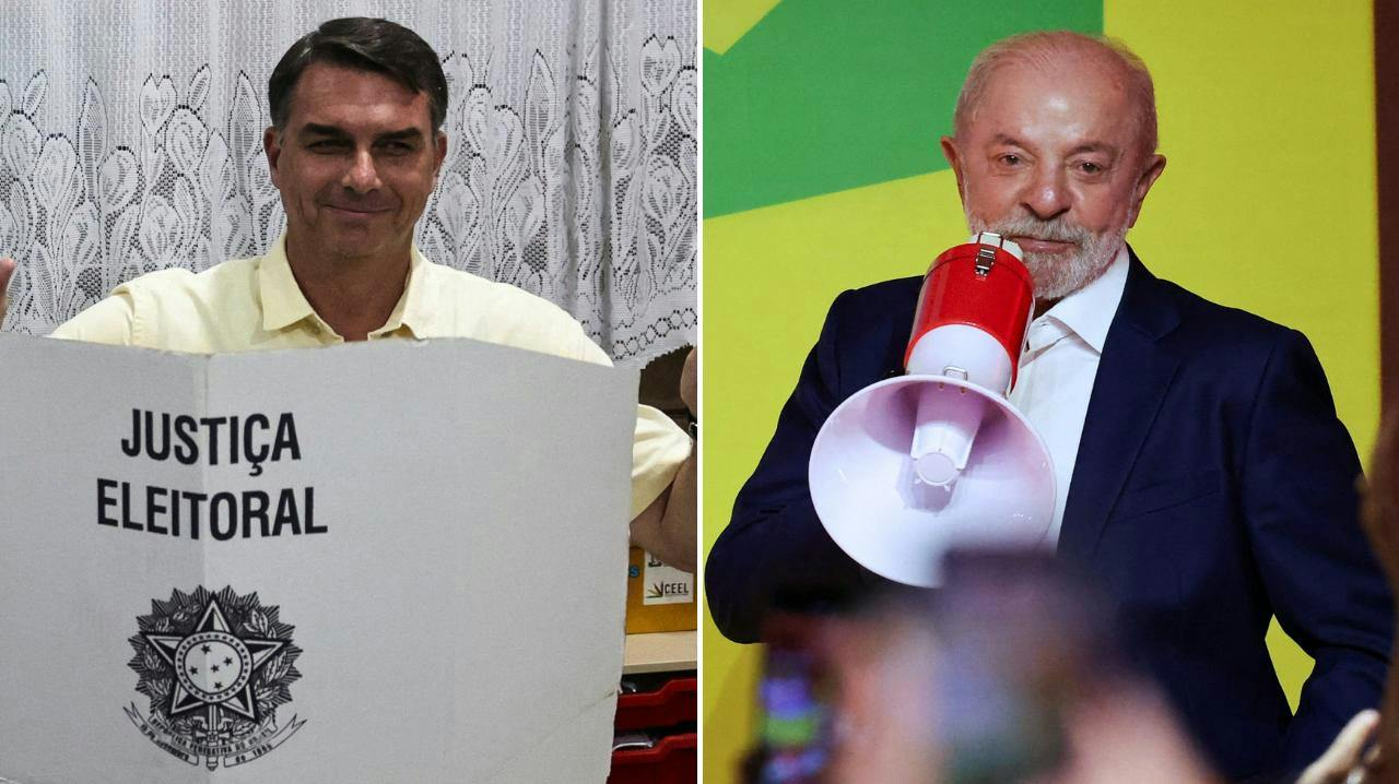 Flávio Bolsonaro y Lula da Silva avanzaron a la segunda vuelta presidencial en Brasil, con una diferencia de dos puntos
