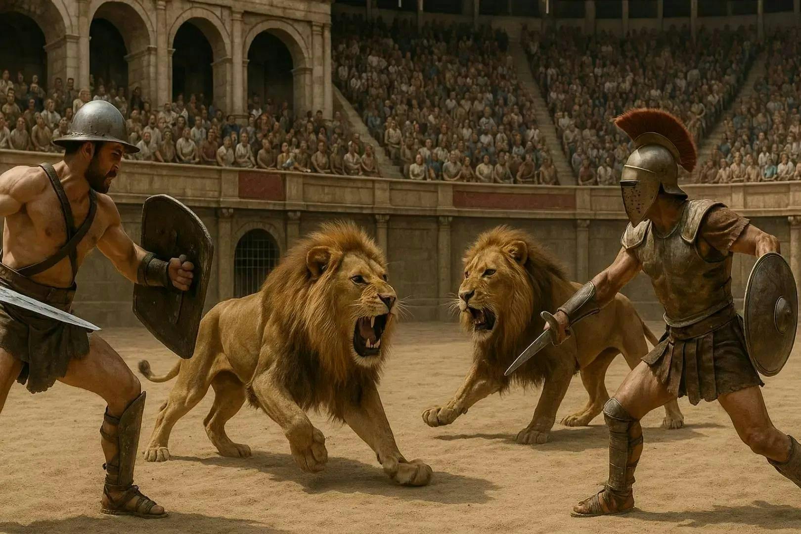 Encuentran la primera prueba física de lucha de gladiadores contra grandes felinos durante el Imperio Romano