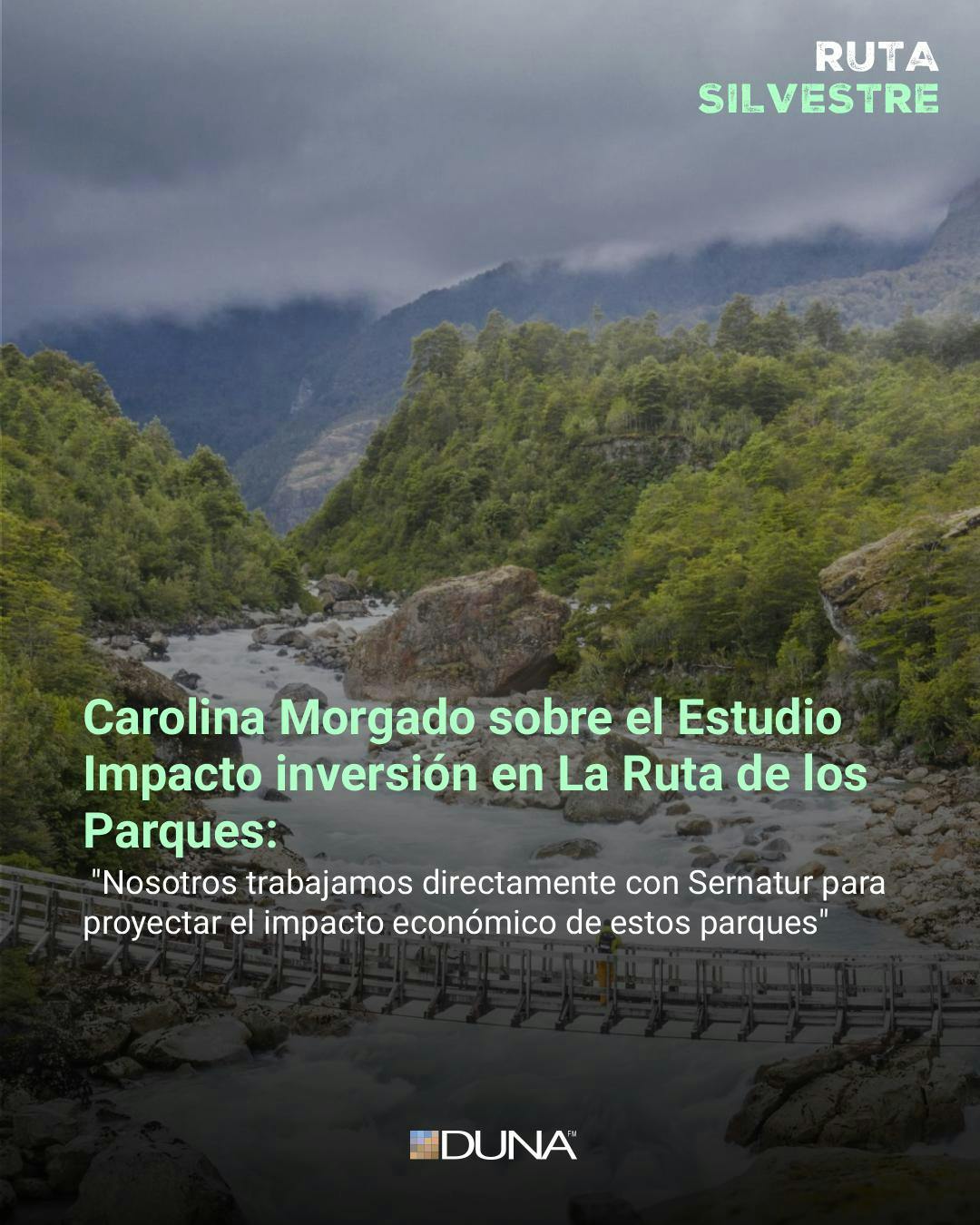 Carolina Morgado sobre el Estudio Impacto inversión en La Ruta de los Parques: "Nosotros trabajamos directamente con Sernatur para proyectar el impacto económico de estos parques"
