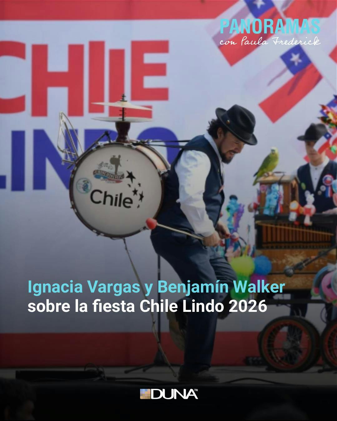 Ignacia Vargas y Benjamín Walker sobre la fiesta Chile Lindo 2026