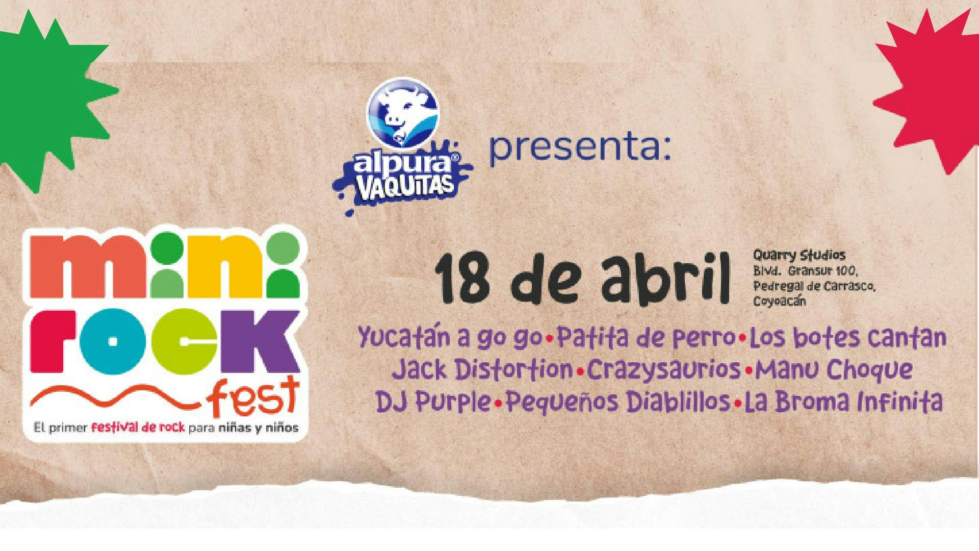 Mini Rock Fest 2026 en CDMX: El primer festival de rock para niños en Quarry Studios | Lineup y Boletos