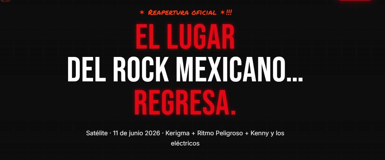 Reapertura de Rockotitlán 2026: Fecha, sede en Satélite y cartel de inauguración
