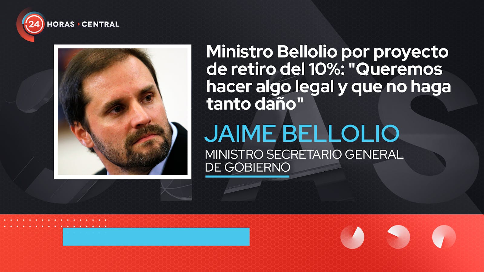 Ministro Bellolio comenta proyecto del Gobierno sobre retiro del 10%
