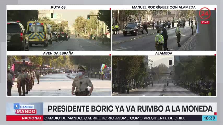 Multitudinario recibimiento al Presidente Gabriel Boric rumbo a La Moneda