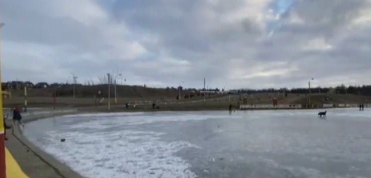 Laguna vuelve a congelarse por bajas temperaturas en Punta Arenas 