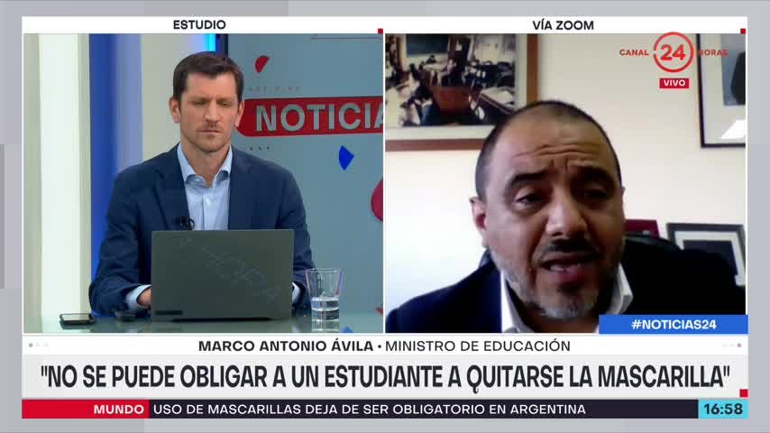 Ministro Ávila por cambios del protocolo sanitario en el sistema escolar: no se podrá obligar a que un niño se quite la mascarilla