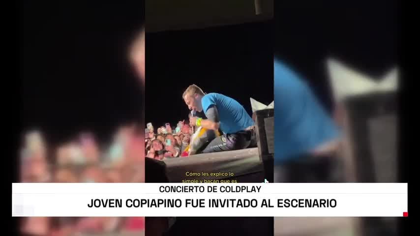 Joven copiapino fue invitado al escenario durante concierto de Coldplay