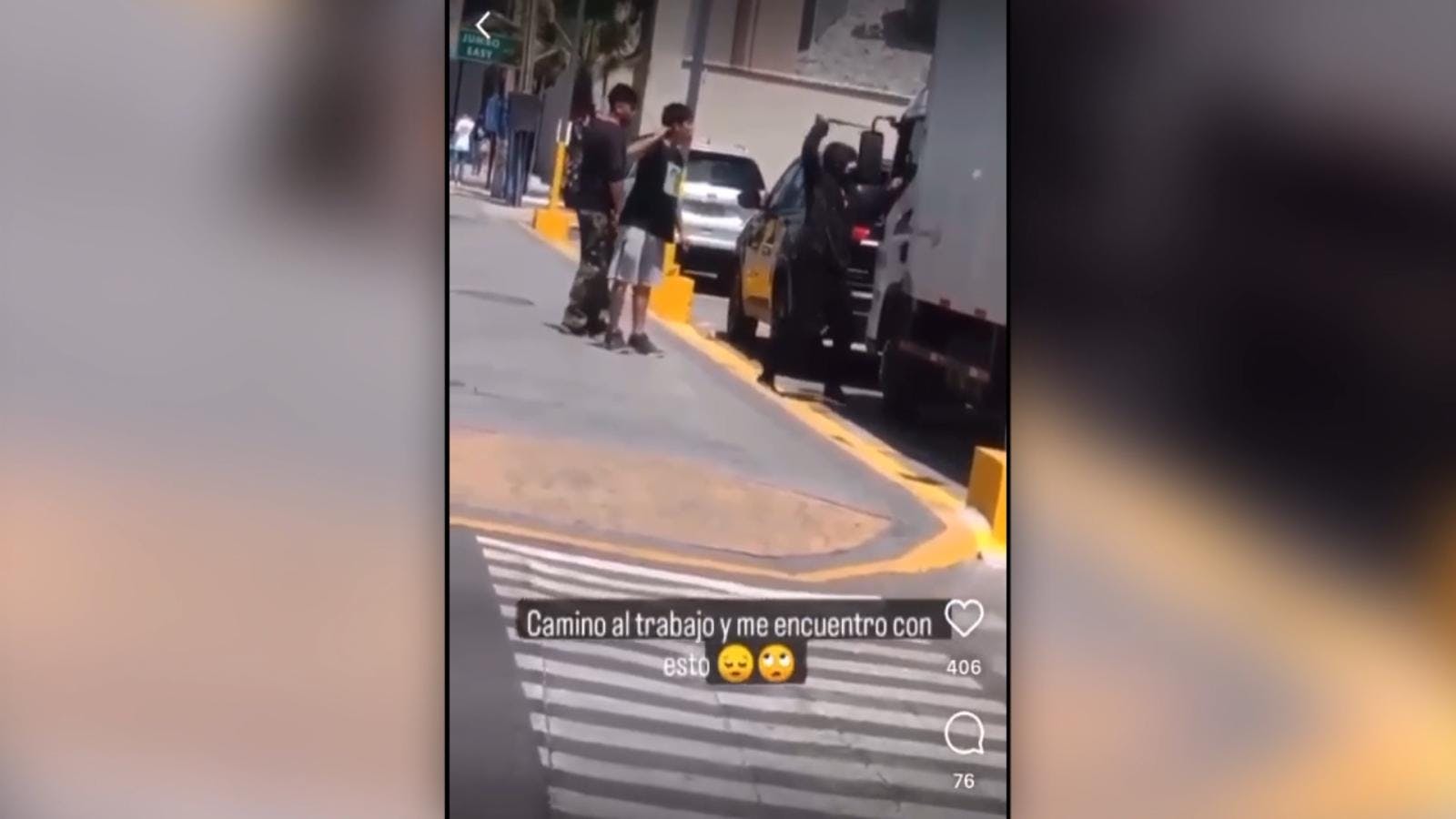 Captan violenta agresión a chofer de camión