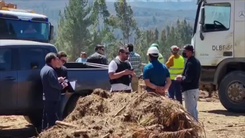 WAM destruye dos máquinas forestales en Lebu
