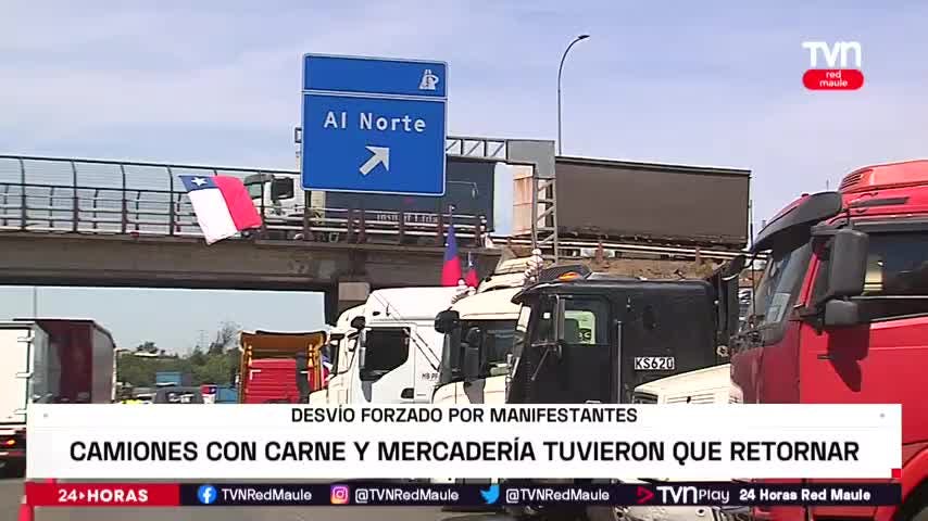 Carne, mercadería y cerezas podrían no llegar tras paro de camioneros