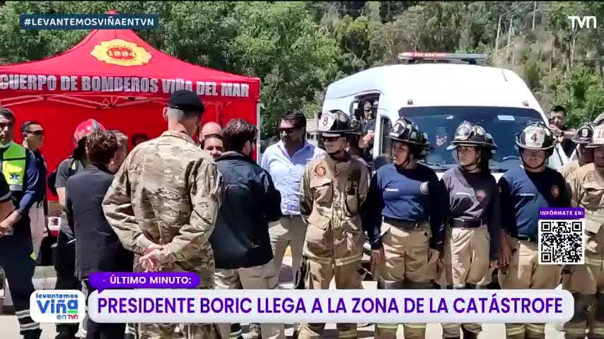 Presidente Boric llega a la zona de la catástrofe en Viña del Mar