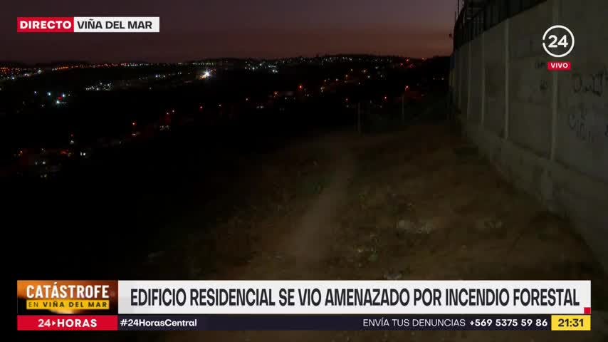 Edificio residencial se vio amenazado por incendio forestal