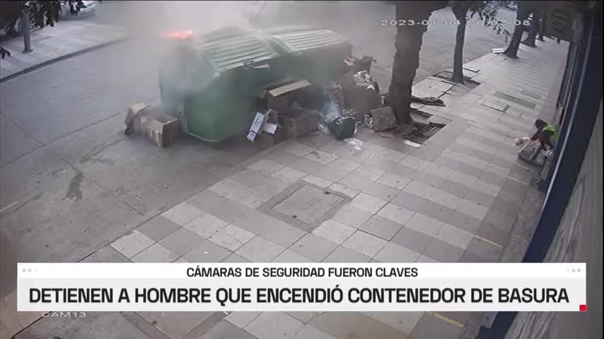 Hombre fue atrapado en flagancia quemando un basurero público en Valparaíso