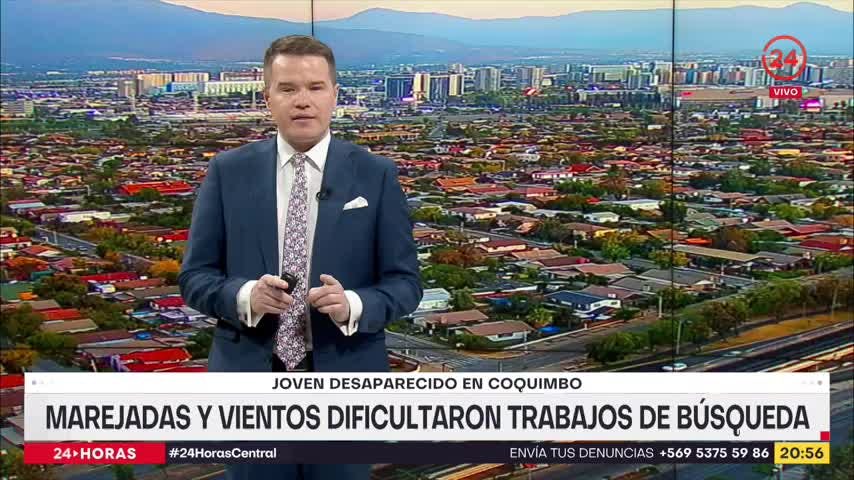 Joven desaparecido en Coquimbo: marejadas y vientos dificultaron trabajos de búsqueda