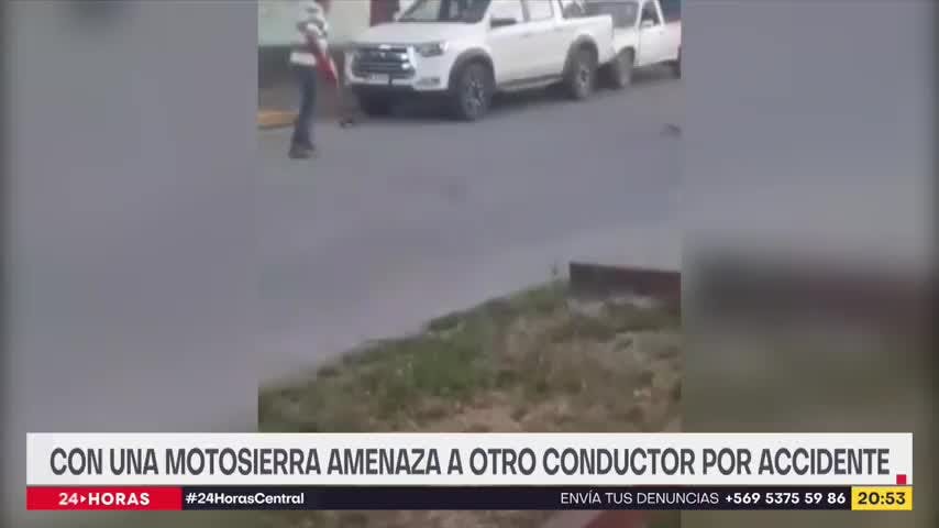 Hombre amenazó a otro con una motosierra