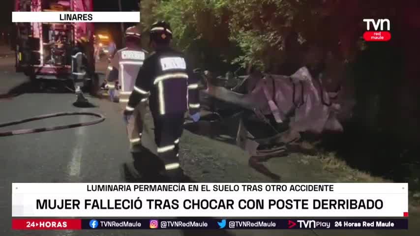 Mujer falleció tras chocar con poste derribado