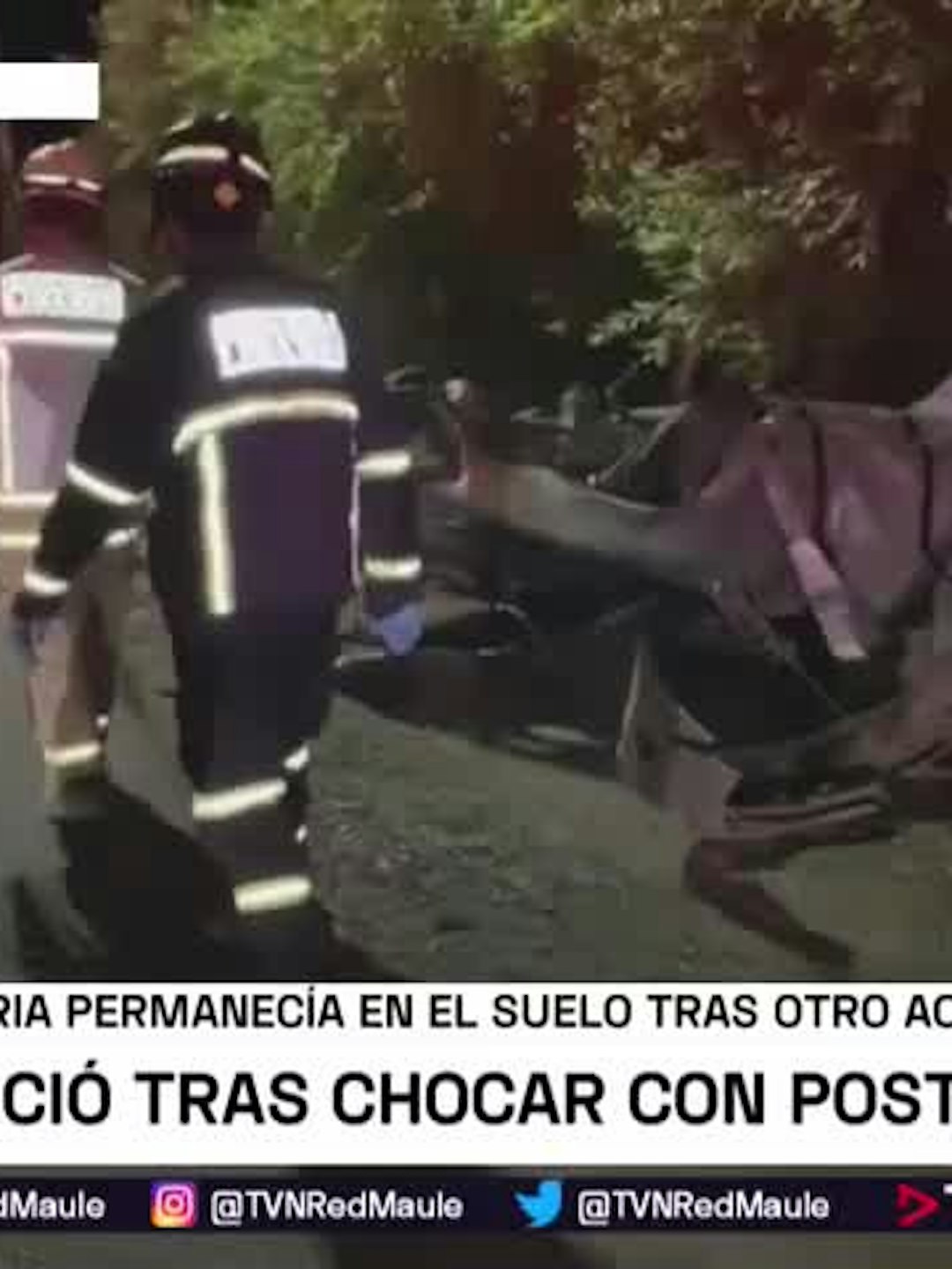 Mujer falleció tras chocar con poste derribado