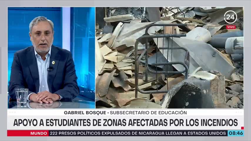 Subsecretario Bosque y medidas de apoyo educacionales para daminificados por incendios: los niños comenzarán su año escolar