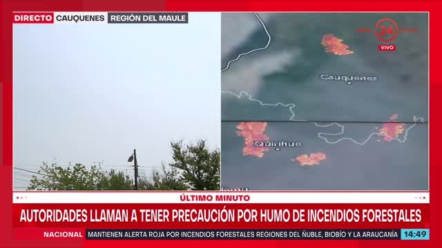 Desde Cauquenes, Ricardo Muñoz nos informa por humo de incendios forestales.