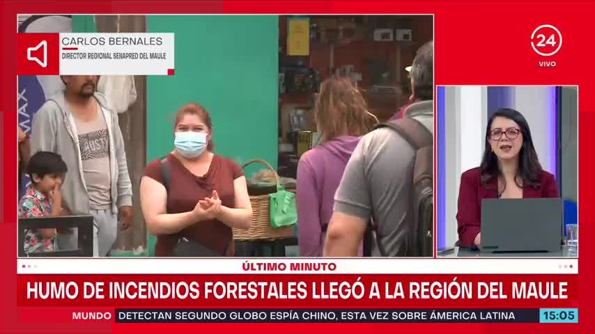 Carlos Bernales, Director Regional de Senapred nos entrega más detalles por humo de incendios forestales