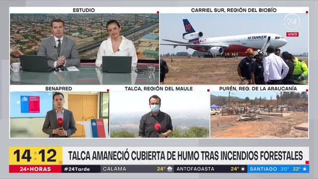 Talca amaneció cubierta de humos tras incendios forestales. Ricardo Muñoz nos entrega más detalles.