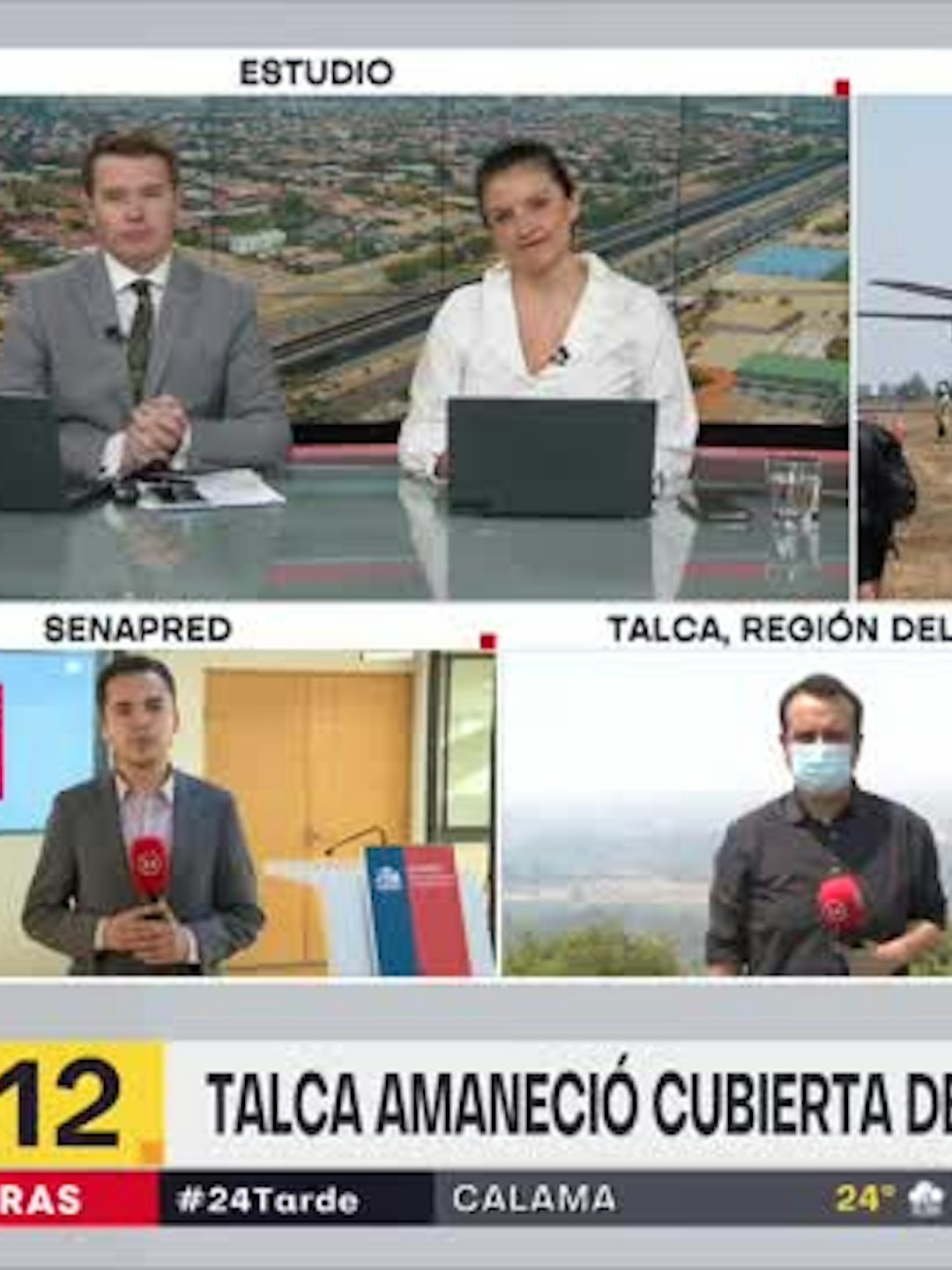 Talca amaneció cubierta de humos tras incendios forestales. Ricardo Muñoz nos entrega más detalles.