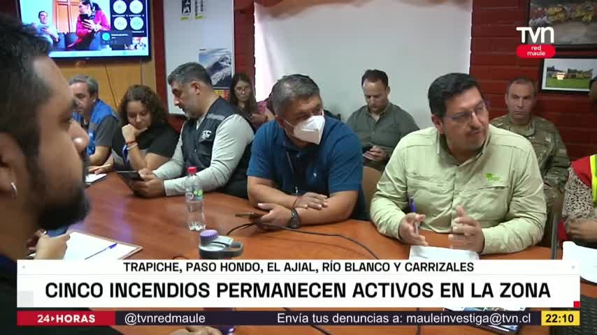 Cinco incendios permanecen activos en el Maule