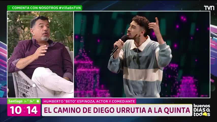 Los comediantes Óscar Álvarez y Humberto Espinoza analizan la rutina de Diego Urrutia