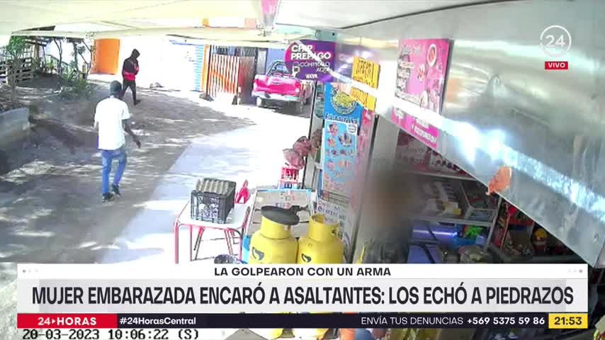 Comerciante embarzada encaró a asaltante: los echó a piedrazos