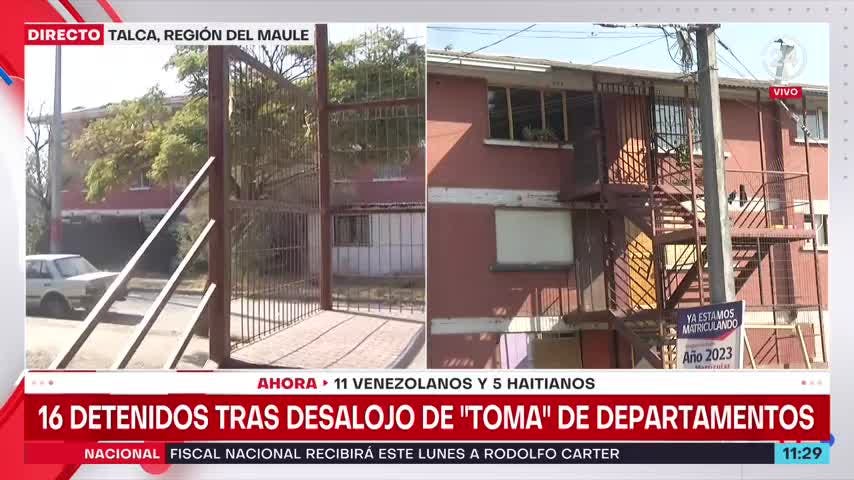 PDI desaloja a extranjeros por toma ilegal en Talca: operativo finalizó con 16 detenidos