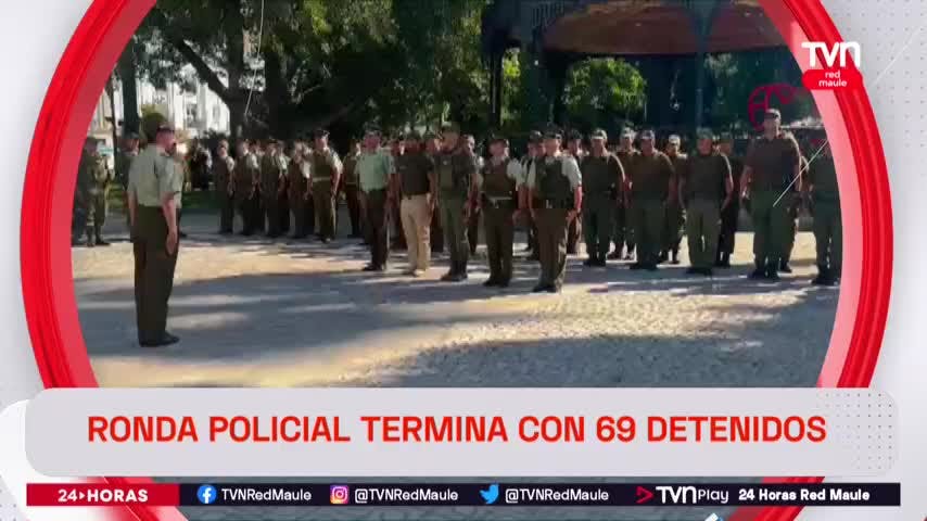 Con 69 detenidos termina ronda policial