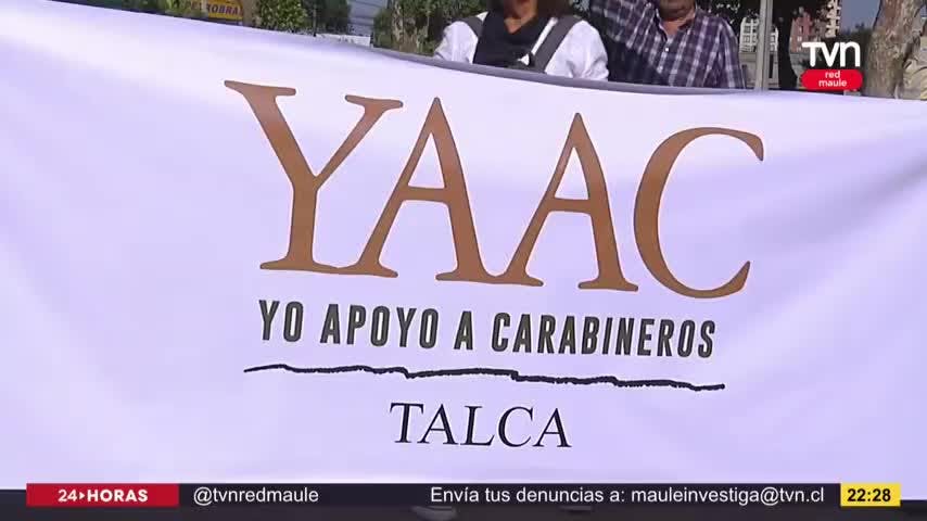 Muerte de carabinera generó protesta en Talca
