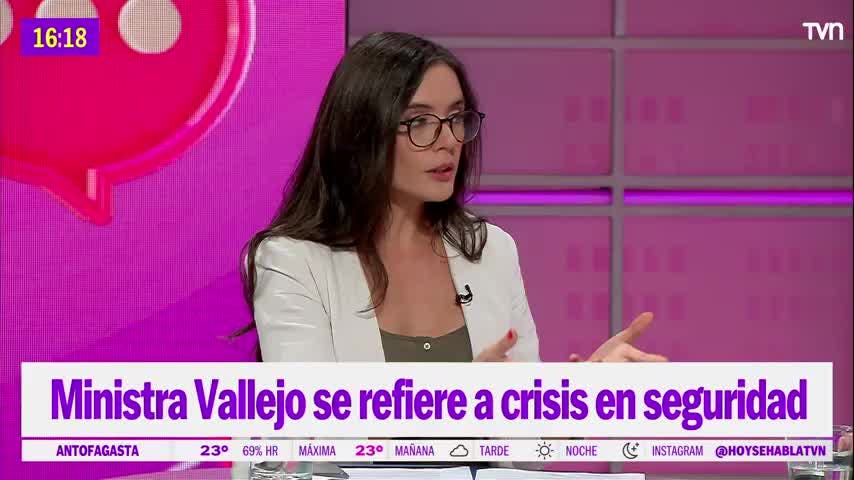 Ministra Vallejo se refiere a crisis en seguridad 