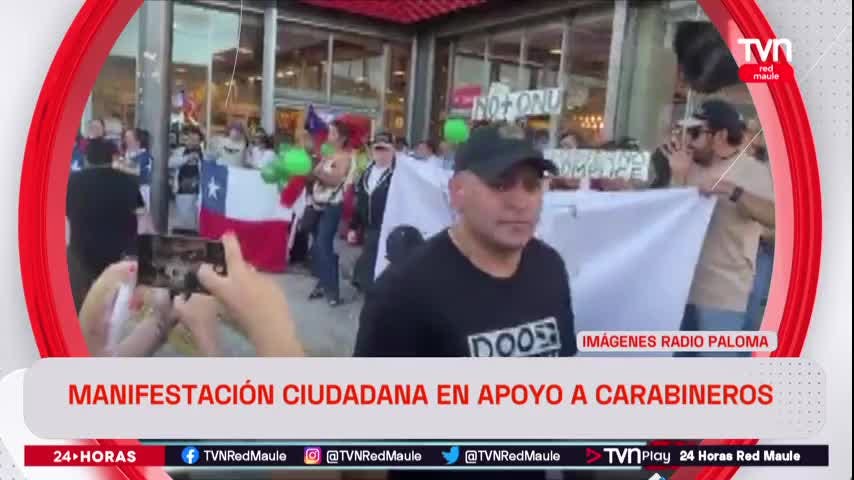 Manifestación ciudadana en apoyo a Carabineros