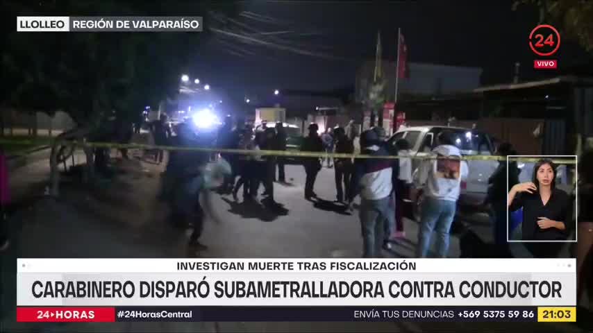 Investigan muerte tras fiscalización: carabinero disparó subametralladora contra conductor