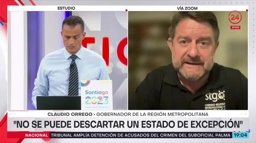 Gobernador Orrego: “Decretaría Estado de Excepción en algunas comunas de la RM”