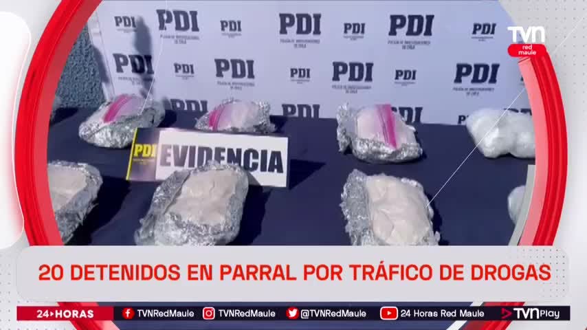 20 detenidos en parral por tráfico de drogas