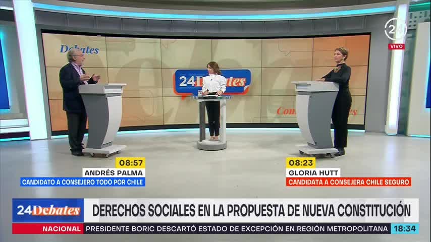 24 Debates: Pensiones en la propuesta constitucional según Gloria Hutt y Andrés Palma