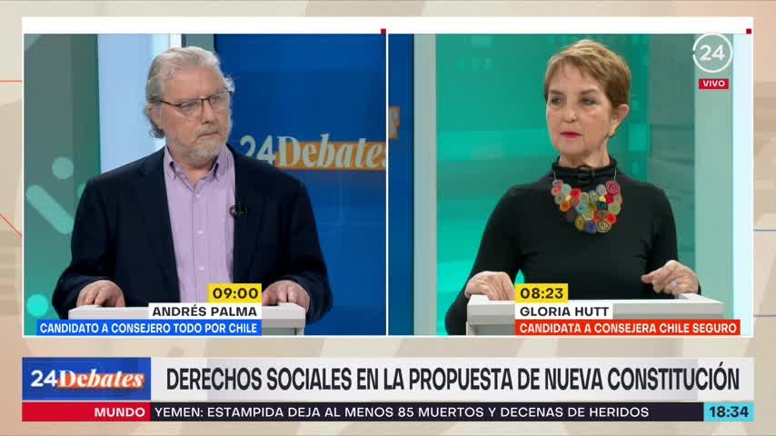 Gloria Hutt en 24 Debates: Las pensiones son bajas por distintas razones, no porque no esté escrito en la Constitución