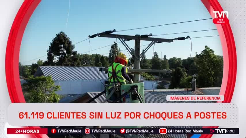 Más de 61 mil cliente sin luz por choques a postes