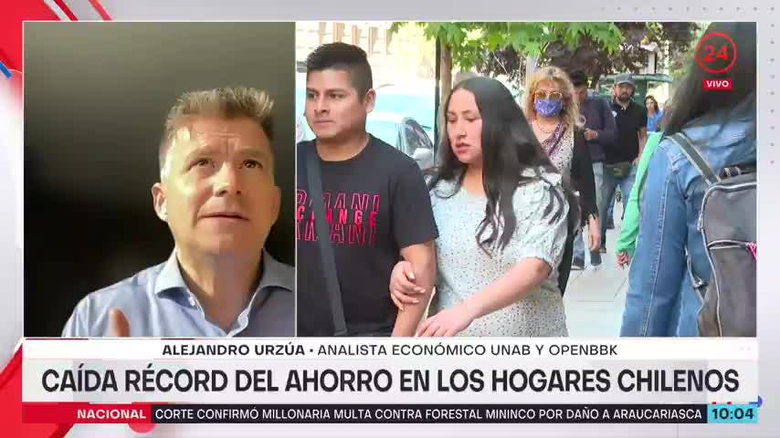 Caída récord del ahorro en los hogares chilenos