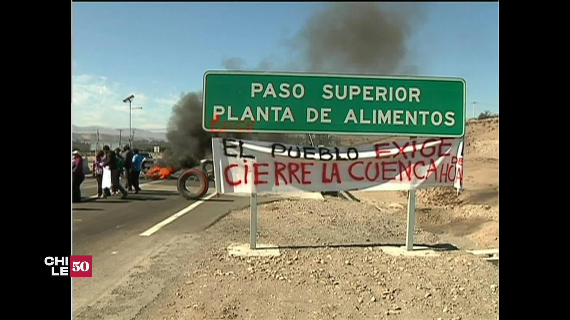 Protesta en Freirina por contaminación de cultivos en 2004