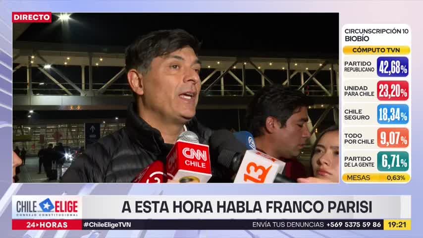 Parisi tras primeros resultados del proceso eleccionario y baja votación del PDG: esperábamos más