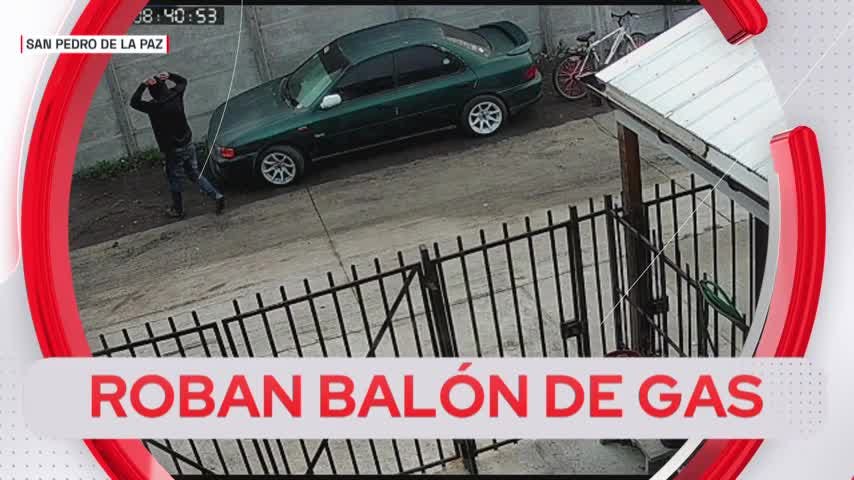 Robaron balón de gas en una bicicleta