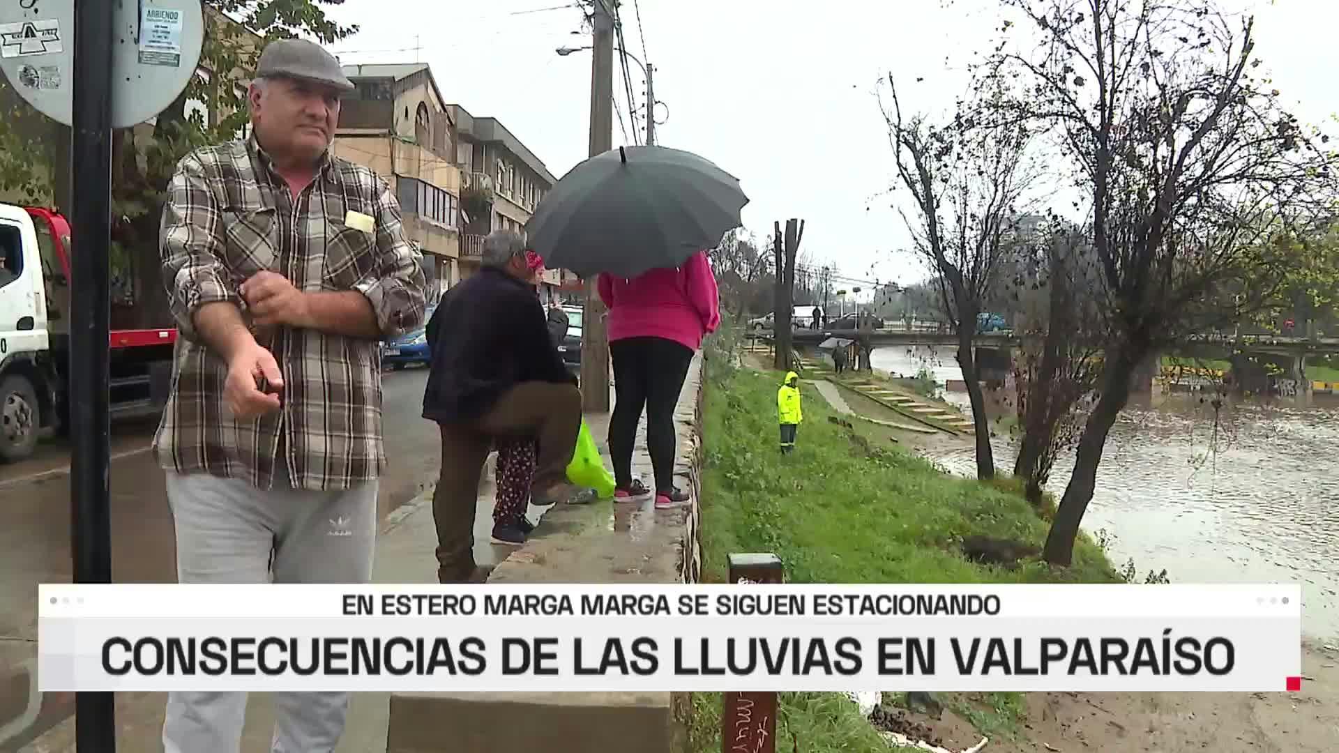 Llaman a no estacionar en estero Marga Marga mientras se mantenga el sistema frontal