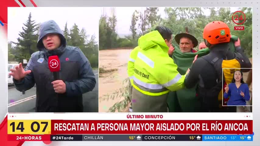 Ancoa: rescatan a adulto mayor aislado y a mujer embarazada que pedía ayuda