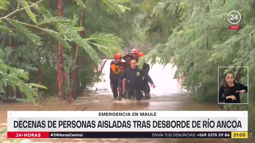 Emergencia en Maule: decenas de personas aisladas tras desborde de río Ancoa 